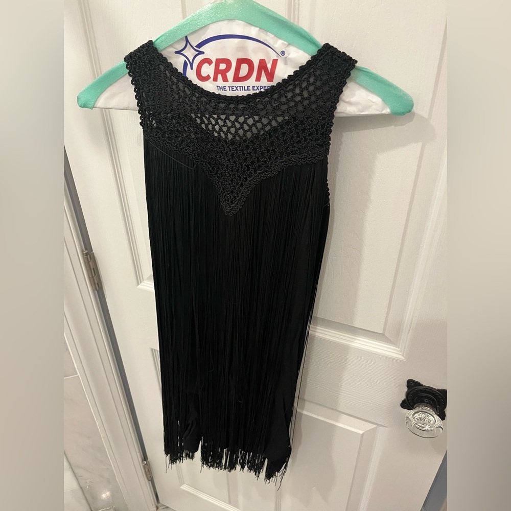 Guess- Black mini fringe dress